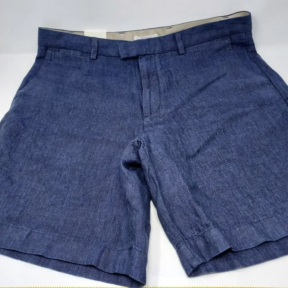 Banana Republic Men's Shorts 100% Linen Flax Navy Blue 9